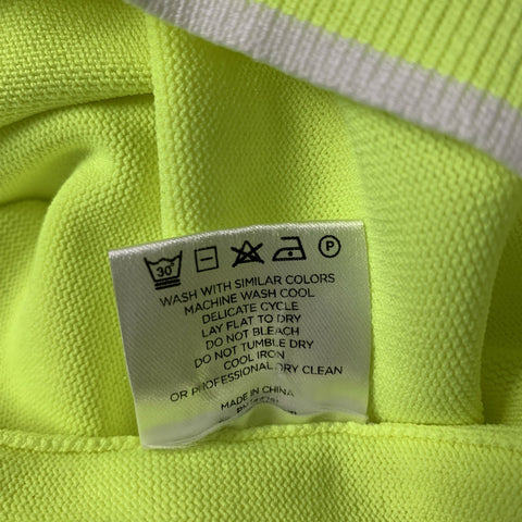 ADAM SELMAN Size M Neon White Solid Nylon Half Zip Polo