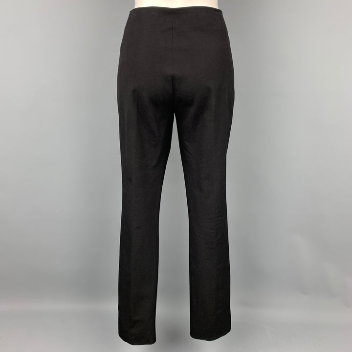 JOSEPH Taille 12 Pantalon habillé en viscose / coton à jambe étroite noire