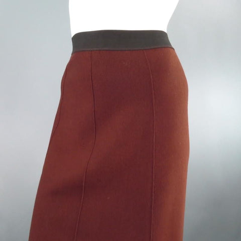 LANVIN Fall 2008 Size M Brown Wool Knit A Line Skirt Skirt
