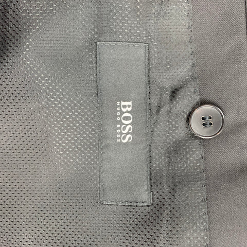 HUGO BOSS Super 120 Taille 42 Manteau de sport à revers cranté en laine noire régulière