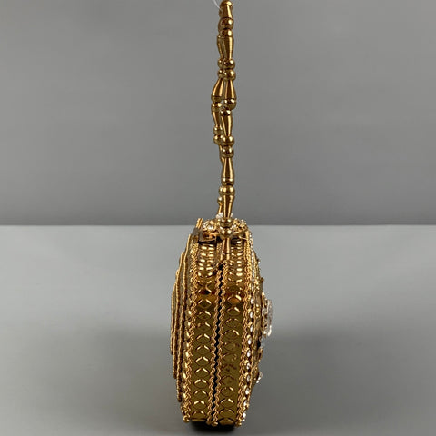 Mini sac VINTAGE en strass métallisé doré