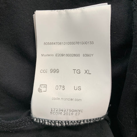 MONCLER Size XL Black Cotton Short Sleeve T-shirt