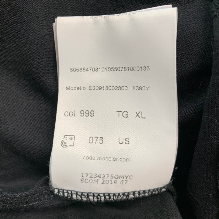 MONCLER Camiseta de manga corta de algodón negra Talla XL