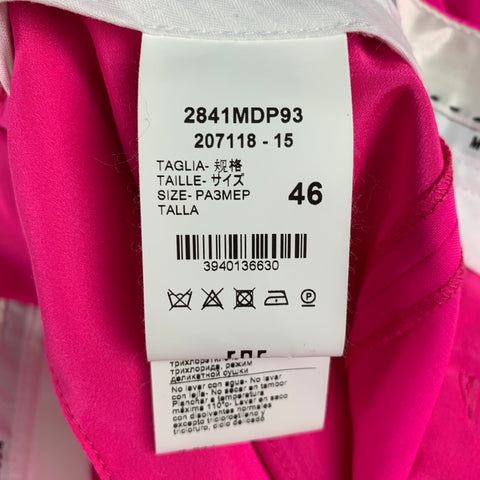 MSGM Size 12 Fuchsia Virgin Wool Dress Pants