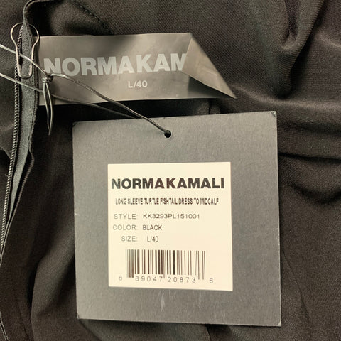 NORMA KAMALI Size L Black Polyester &  Spandex Solid Dress