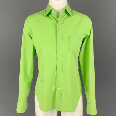 Collection RALPH LAUREN Taille 8 Chemise à manchette française en coton chartreuse