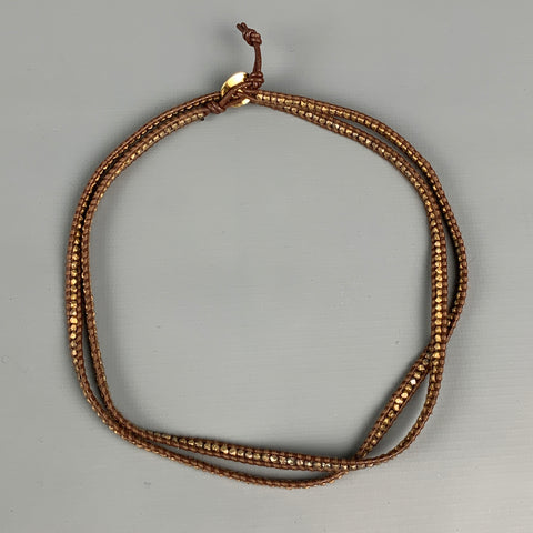 CHAN LUU Tan Leather Sterling Silver Necklace