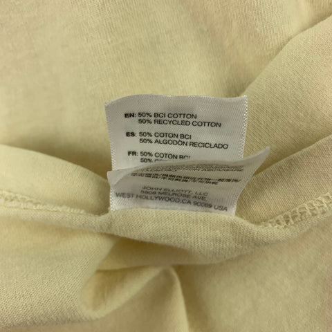 JOHN ELLIOTT Size XL Beige Cotton Short Sleeve T-shirt
