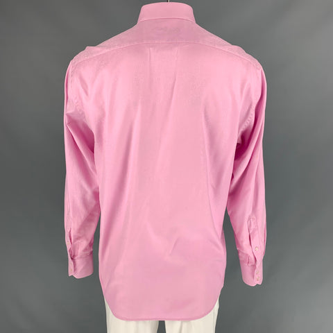 ROBERT GRAHAM Size XL Pink Jacquard Cotton Button Up Long Sleeve Shirt