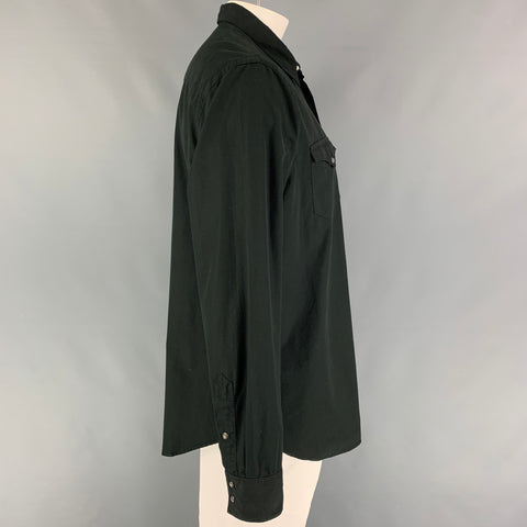 POLO by RALPH LAUREN Size XL Black Cotton Classic Western Shirt