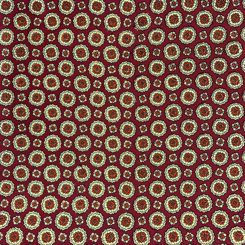 PAUL STUART Burgundy Gold Print Silk Twill Scarf