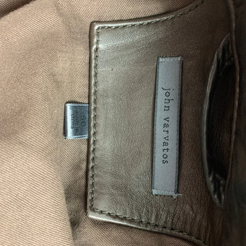 JOHN VARVATOS Size 40 Brown Leather Motorcycle Jacket