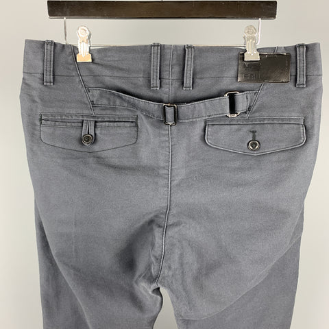 G-STAR Size 34 Charcoal Solid Cotton Casual Pants