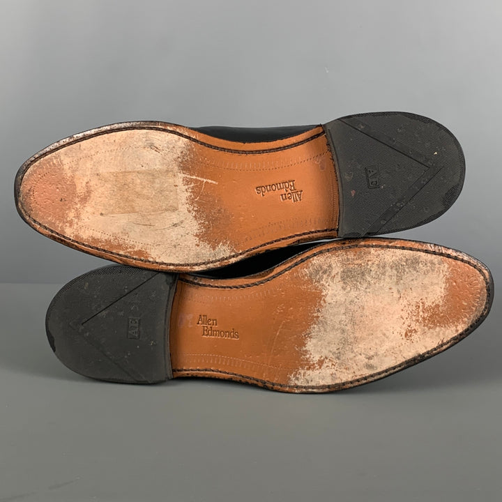 ALLEN EDMONDS Talla 10 Zapatos con cordones y doble hebilla de cuero negro