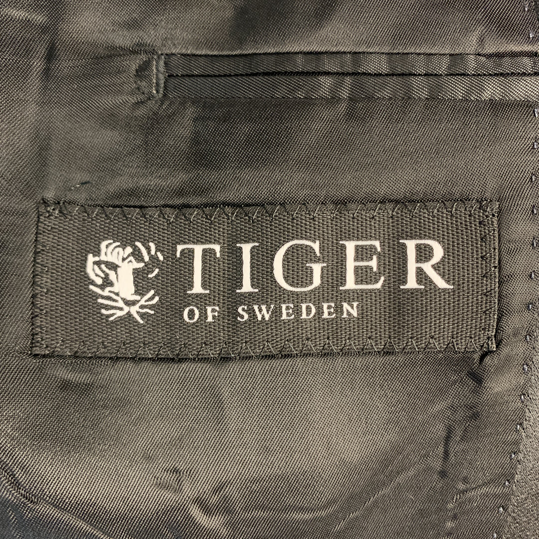TIGER of SWEDEN Size 40 Black Silk Shawl Collar Sport Coat