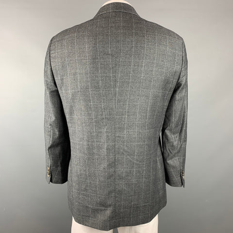 GIORGIO ARMANI Size 44 George Grey Window Pane Virgin Wool Sport Coat