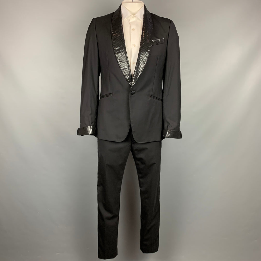 VIVIENNE WESTWOOD MAN Size 42 Black Wool Shawl Collar Tuxedo Suit