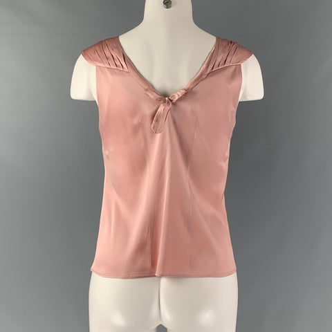 MARNI Size 4 Pink Silk &  Elastane Ruched Sleeveless Dress Top