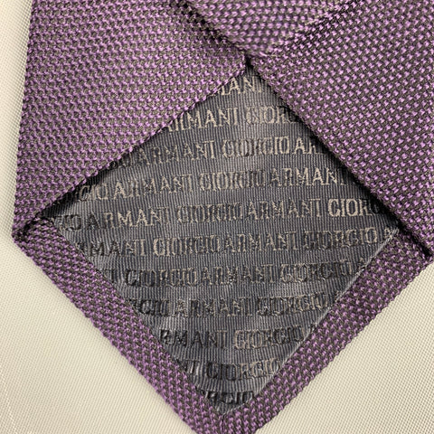 GIORGIO ARMANI Purple Black Textured Silk Tie