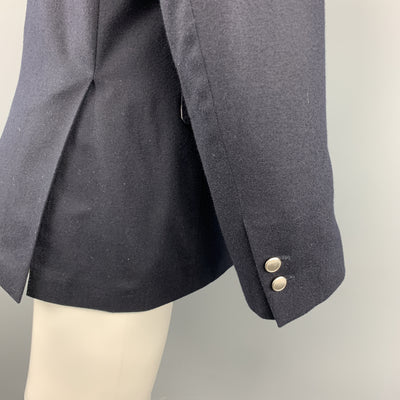 BLACK FLEECE Size 40 Navy Wool Notch Lapel Metal Buttons Sport Coat