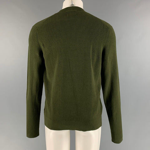 Jersey de cuello redondo de algodón de punto verde oliva talla M COS