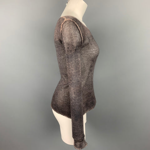 AVANT TOI Taille S Pull à col rond en cachemire tricoté gris et violet