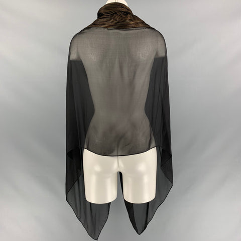 AMIT AGGARWAL Black Gold Silk Scarves & Shawls