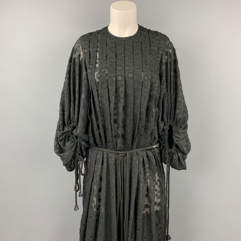DIEGO BINETTI Taille XS Robe longue plissée en polyester noir et argent