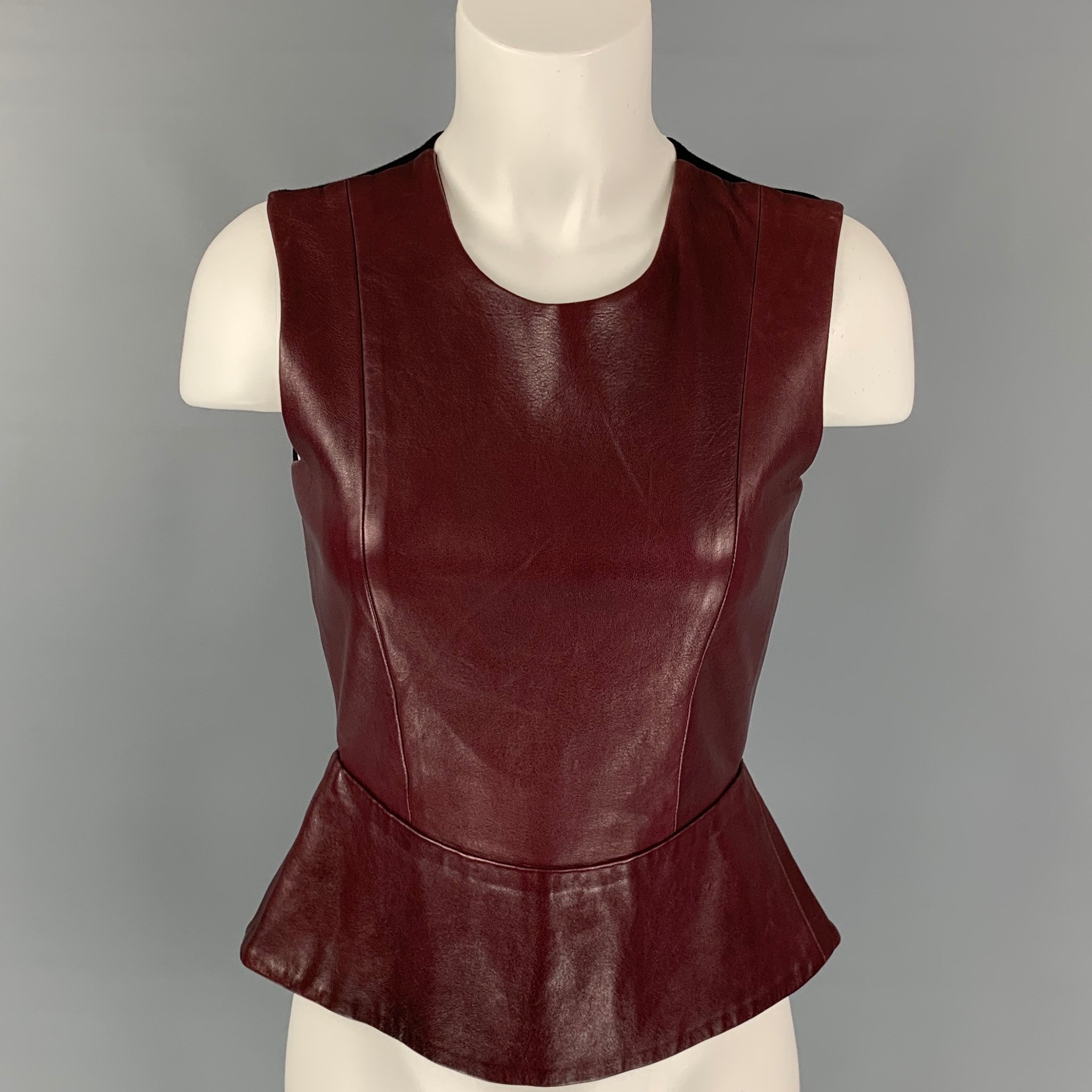 Tori faux sales leather peplum top