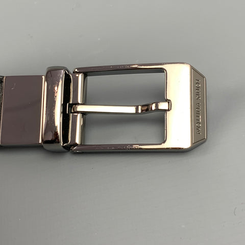 LOUIS VUITTON Size 34 Black & Brown Reversible Leather Belt
