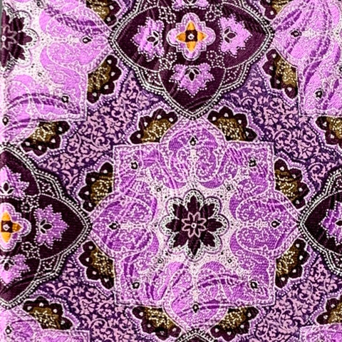 ERMENEGILDO ZEGNA Purple Brown Abstrack Floral Silk Satin Tie
