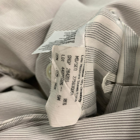 BLACK FLEECE Size 38 Grey White Stripe Cotton Notch Lapel 31 Suit