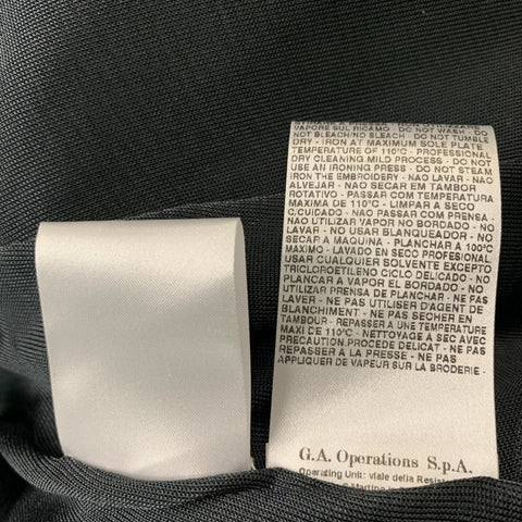 GIORGIO ARMANI Blazer de pedrería de viscosa naranja y pizarra talla 6