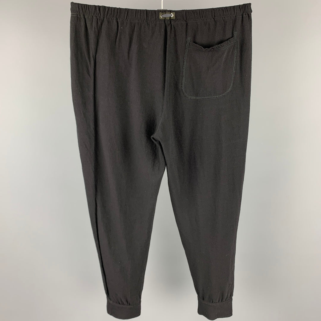 KOLOR Size L Black Wool / Nylon Drawstring Sweatpants