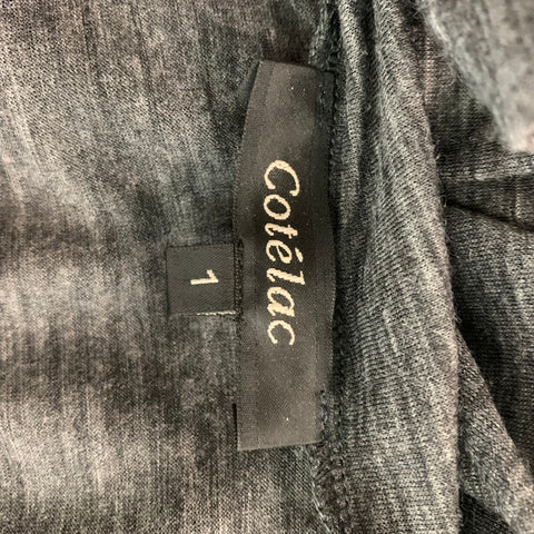 COTELAC Size S Grey Heather Wool &  Polyester Ruched Mini Dress