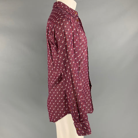 VIVIENNE WESTWOOD Size 36 Red White Blue Checkered Cotton Long Sleeve Shirt