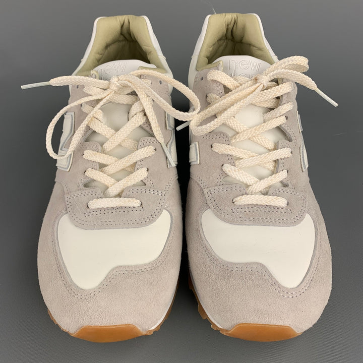 NEW BALANCE 575 Classic Size 10.5 Zapatillas blancas de cuero gris de dos tonos