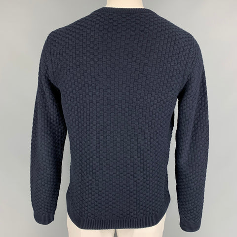 ARMOR-LUX Jersey de cuello redondo de algodón de punto azul marino talla L