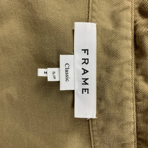 FRAME Size S Olive Cotton Tencel Button Up Long Sleeve Shirt