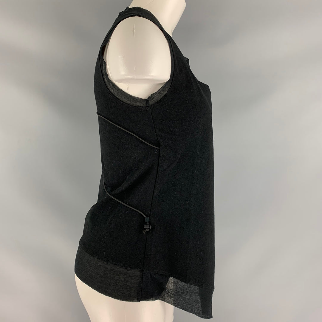 NAOKI TAKIZAWA Size 2 Black Cotton Solid Casual Top