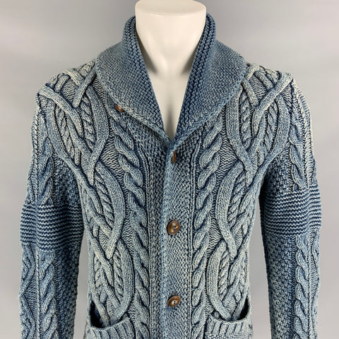RRL by RALPH LAUREN Size M Indigo Knitted Cotton Jacket