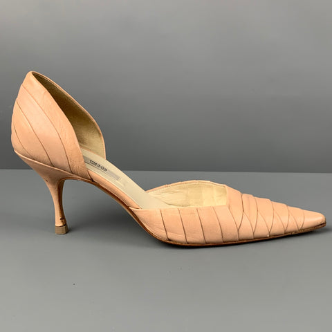 Zapatos de tacón D'Orsay de cuero desnudo PRADA talla 6