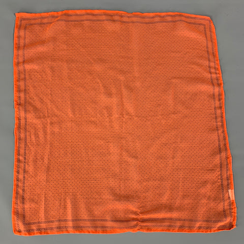 Écharpe en soie à pois orange VINTAGE