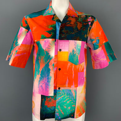 ACNE STUDIOS Size M Multi-Color Print Cotton Camp Short Sleeve Shirt
