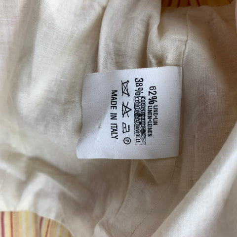 VIVIENNE WESTWOOD Spring 1995 Yellow Red Linen / Cotton Size Vest Pant Suit Set