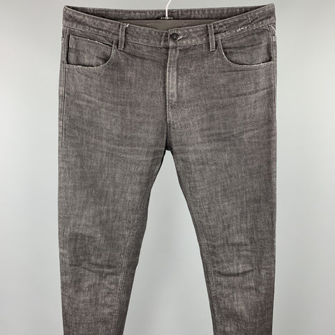 POEME BOHEMIEN Size 34 Black Denim Zip Fly Jeans