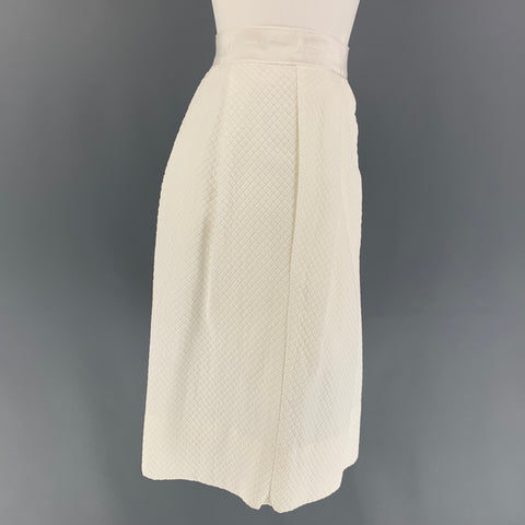 LIDA BADAY Taille 4 Jupe plissée en losange en coton polyamide blanc cassé