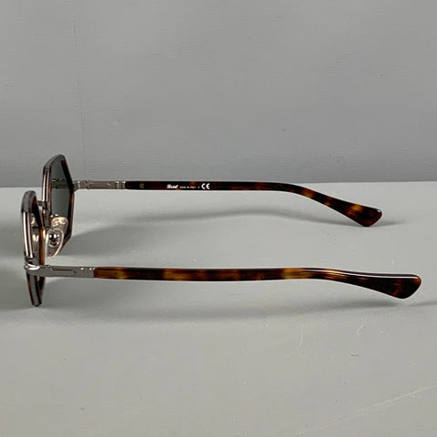 PERSOL Brown Tortoiseshell Acetate Tinted Sunglasses