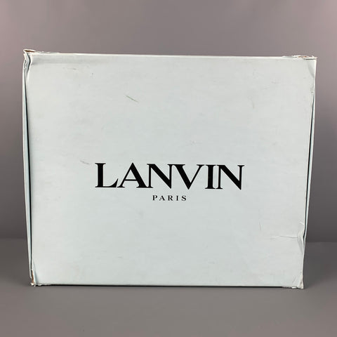 LANVIN Size 11 White Mixed Materials Leather High Top Sneakers