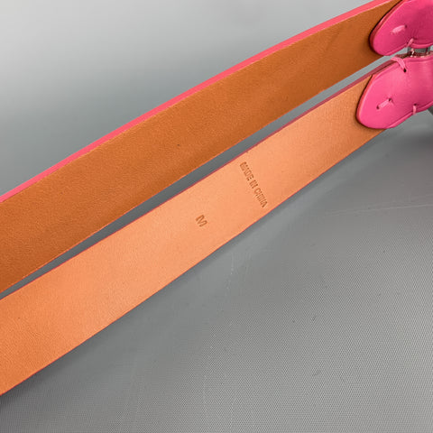 RALPH LAUREN Size M Fuchsia Pink Leather Loop 3 Strap Belt